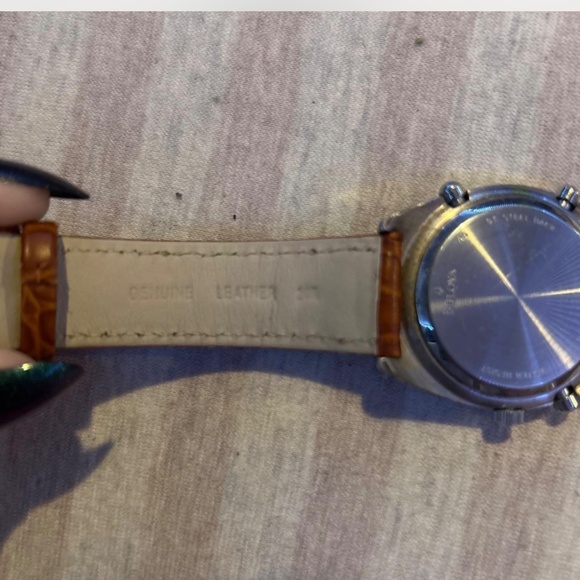 Vintage Caravelle by Bulova 43C11 Alarm Chronograph Ana-Digi Watch. Genuine leat - Picture 4 of 4